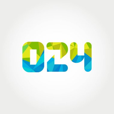 Geometrik sayı ve harf logo