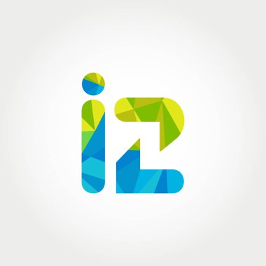 Geometrik sayı ve harf logo