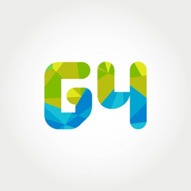 Geometrik sayı ve harf logo