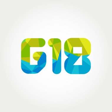 Geometrik sayı ve harf logo