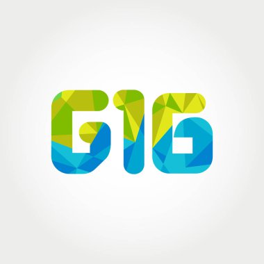 Geometrik sayı ve harf logo