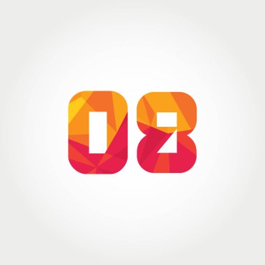 Geometrik sayı ve harf logo