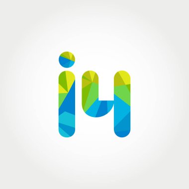 Geometrik sayı ve harf logo