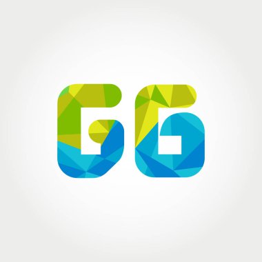 Geometrik sayı ve harf logo