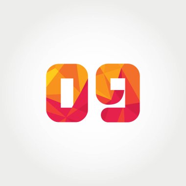 Geometrik sayı ve harf logo