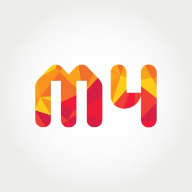 Geometrik sayı ve harf logo