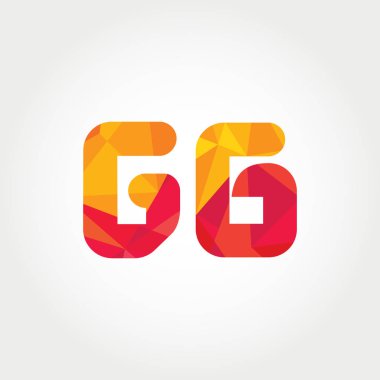 Geometrik sayı ve harf logo