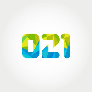 Geometrik sayı ve harf logo