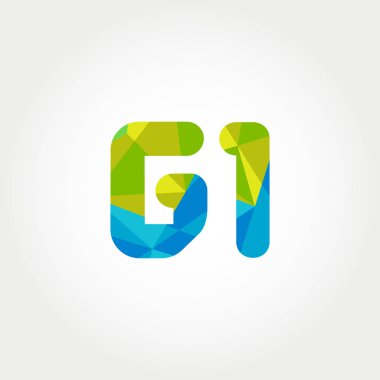 Geometrik sayı ve harf logo