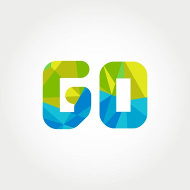 Geometrik sayı ve harf logo