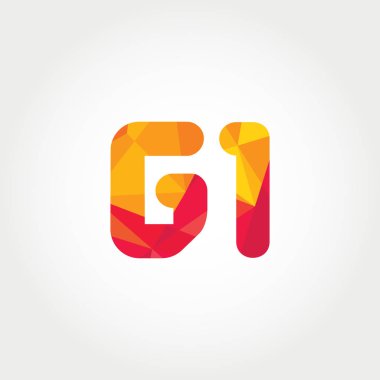 Geometrik sayı ve harf logo