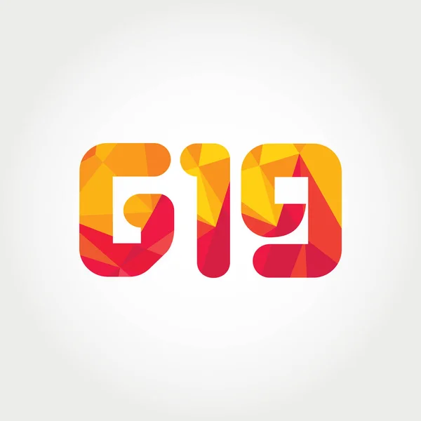 Numéro géométrique et logo de la lettre — Image vectorielle