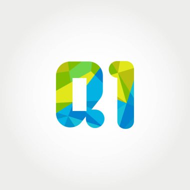 Geometrik sayı ve harf logo