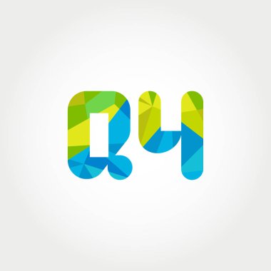 Geometrik sayı ve harf logo