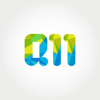 Geometrik sayı ve harf logo