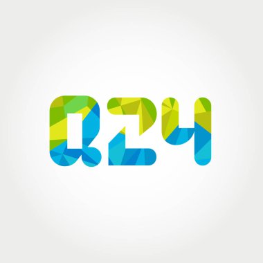 Geometrik sayı ve harf logo