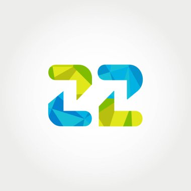 Geometrik sayı ve harf logo