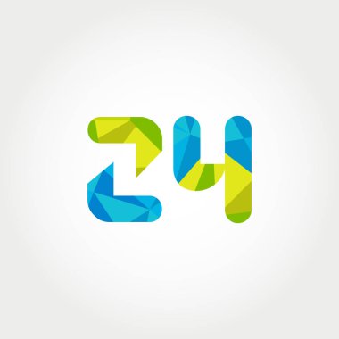 Geometrik sayı ve harf logo