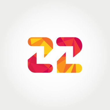 Geometrik sayı ve harf logo