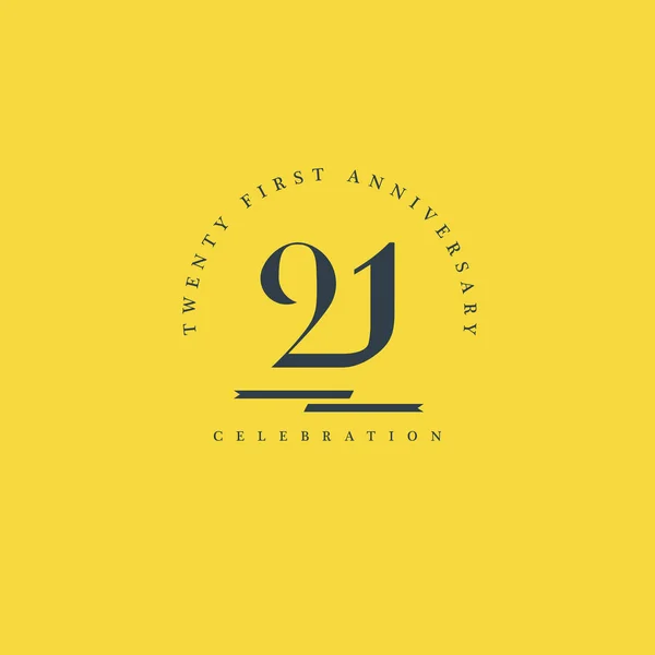 Yirmi birinci yıldönümü logo simge — Stok Vektör
