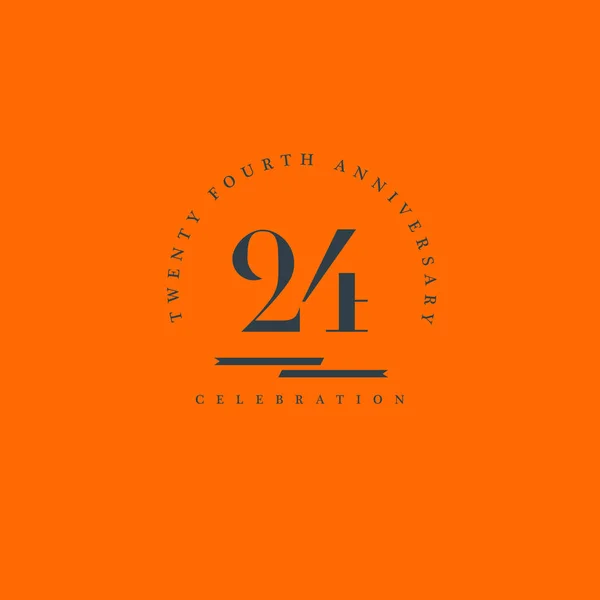 Twenty forth Anniversary logo icon — Stock Vector