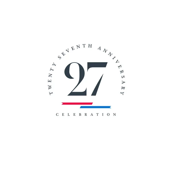 Icono del logotipo del vigésimo séptimo aniversario — Vector de stock