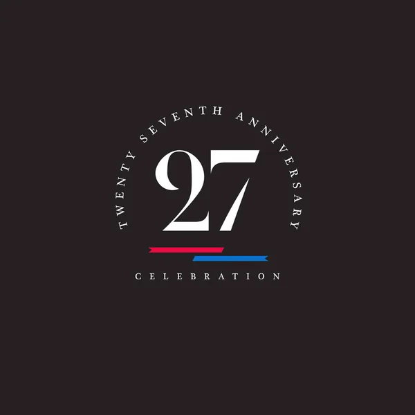 Icono del logotipo del vigésimo séptimo aniversario — Vector de stock