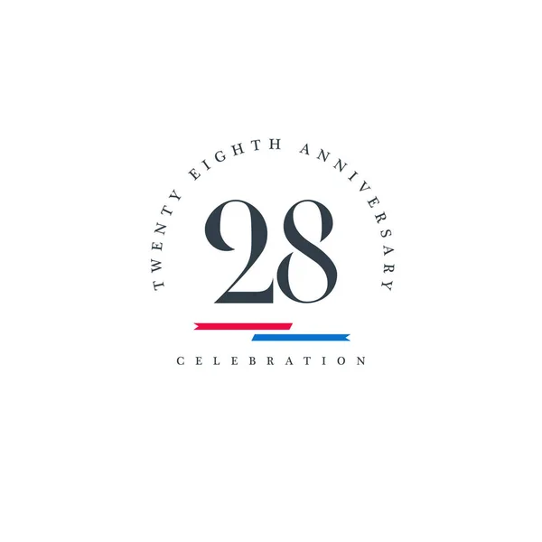 Ikona logo dwadzieścia ósma rocznica — Wektor stockowy