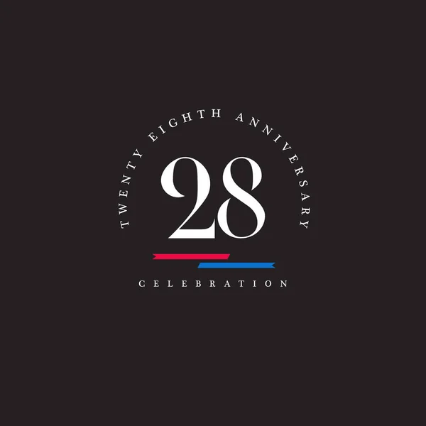 Ikona logo dwadzieścia ósma rocznica — Wektor stockowy
