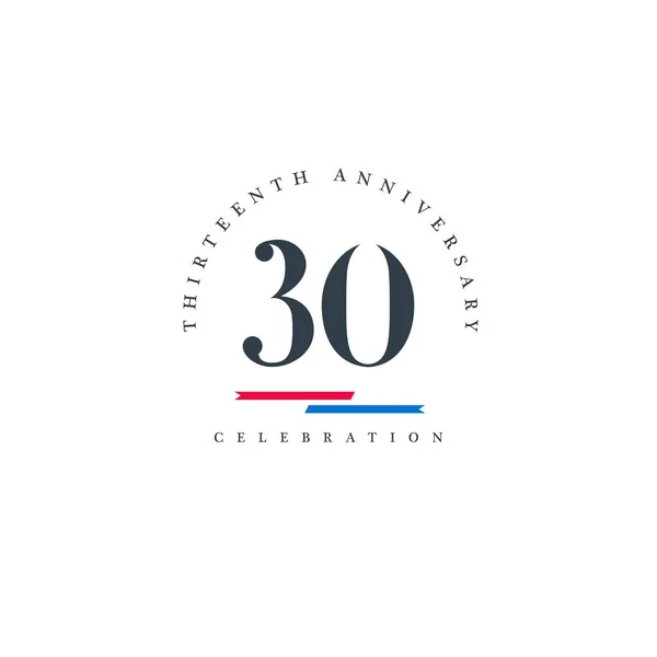 Thirtieth Anniversary logo icon — Stock Vector
