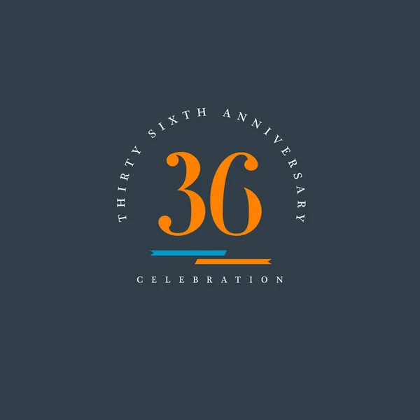 Thirty-sixth Anniversary logo icon — Stock Vector
