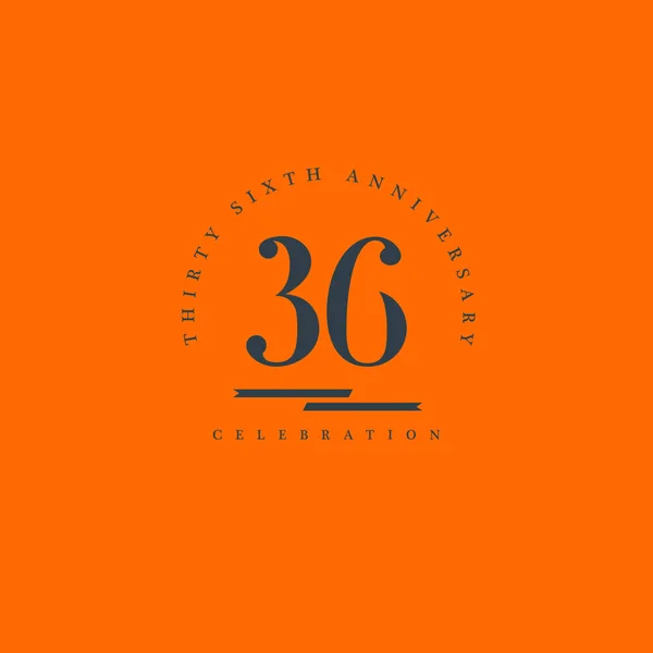Icono del logotipo del trigésimo sexto aniversario — Archivo Imágenes Vectoriales