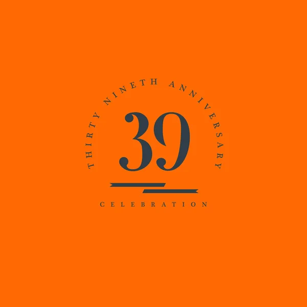 Thirty-ninth Anniversary logo icon — Stock Vector