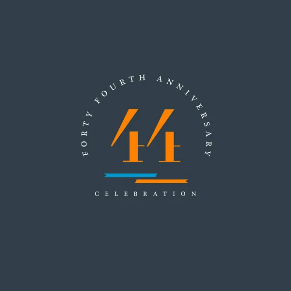 Icono del logotipo del cuarenta y cuatro aniversario — Vector de stock