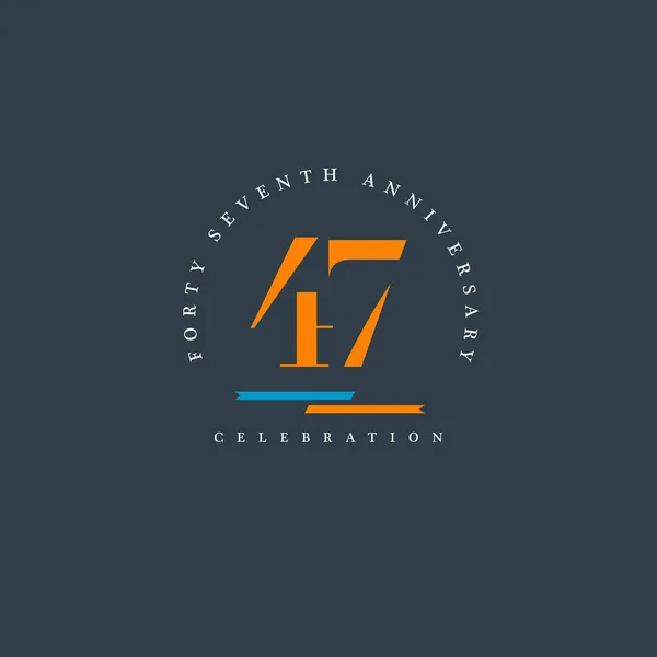 Kırk yedinci yıldönümü logo simge — Stok Vektör