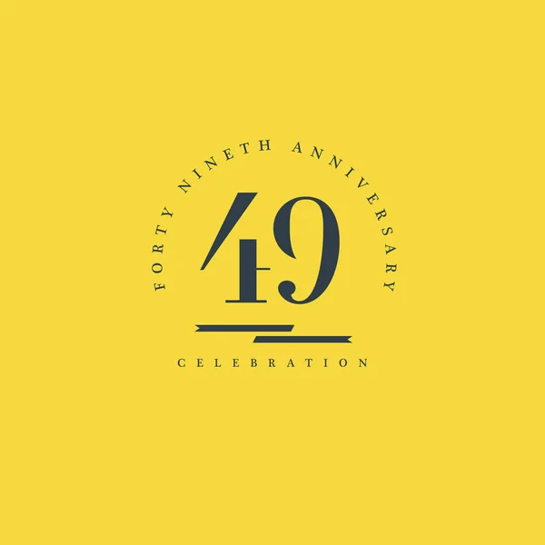 Kırk dokuzuncu yıldönümü logo simge — Stok Vektör