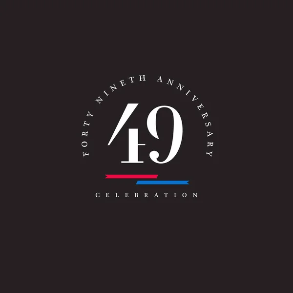 Czterdzieści-dziewiąta rocznica ikona logo — Wektor stockowy