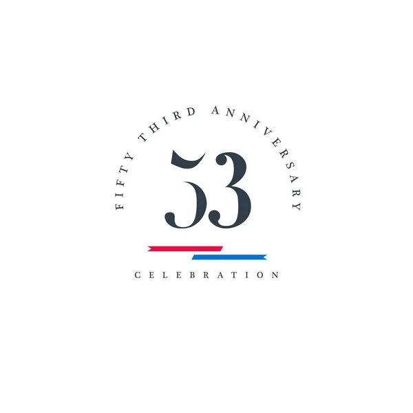 Fifty-third Anniversary logo icon — Stock Vector