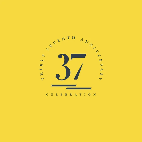 Otuz yedinci yıldönümü logo simge — Stok Vektör