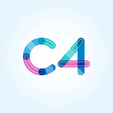 C4 mektup ve sayı logo simge