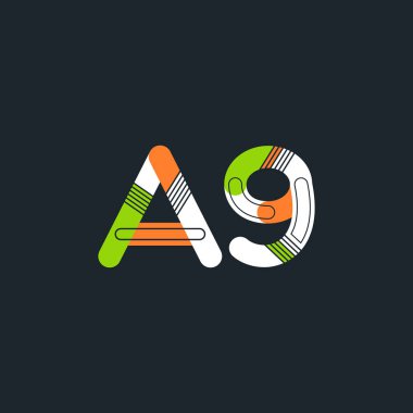 A9 mektup ve sayı logo simge