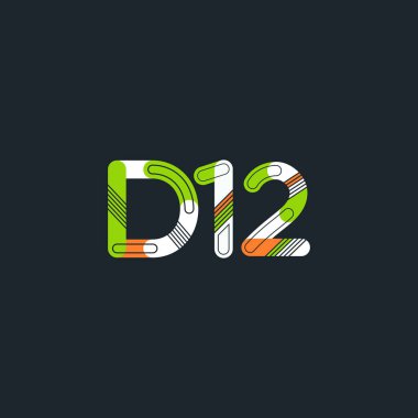 D12 mektup ve sayı logo simge