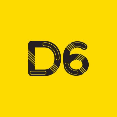 D6 mektup ve sayı logo simge