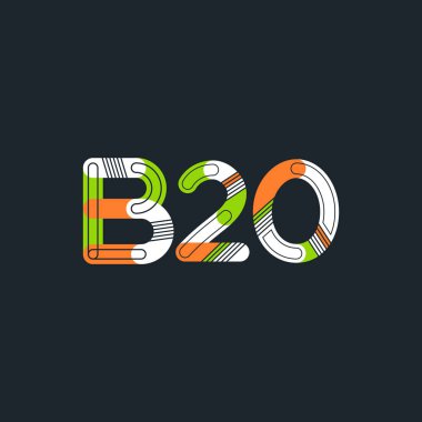 B20 mektup ve sayı logo simge