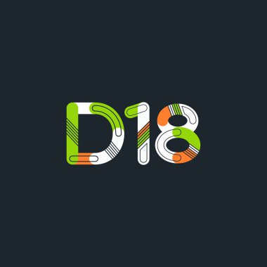 D18 mektup ve sayı logo simge