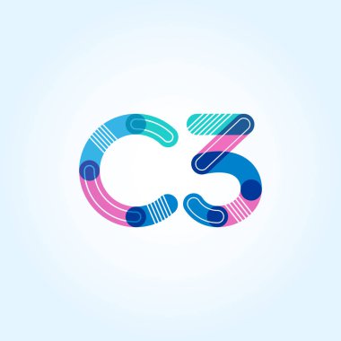 C3 mektup ve sayı logo simge