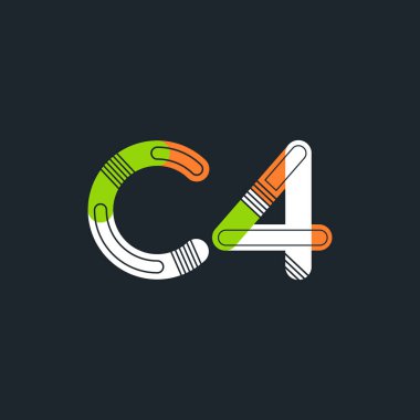 C4 mektup ve sayı logo simge
