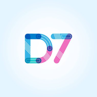 D7 mektup ve sayı logo simge