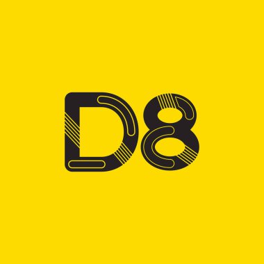 D8 mektup ve sayı logo simge