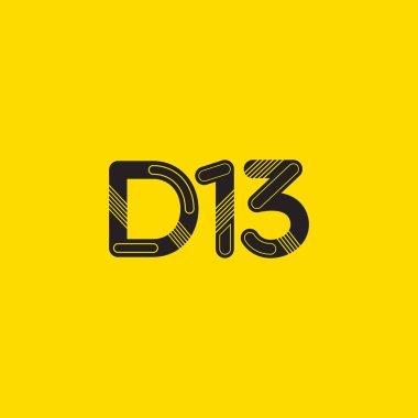 D13 mektup ve sayı logo simge